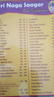 Sri Naga Saagar menu