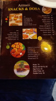 Armani Family menu