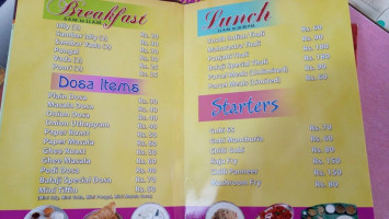 Sri Balaji Bhavan menu
