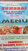 Zumbrai Beach Shack food