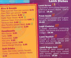 Bengal Indian Restaurant menu