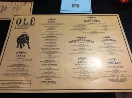 Olé menu