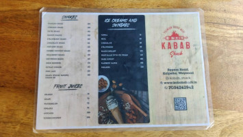 Kabab Shack menu