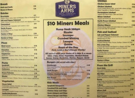 Miners Arms menu