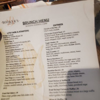 Booker's Restaurant Bar menu