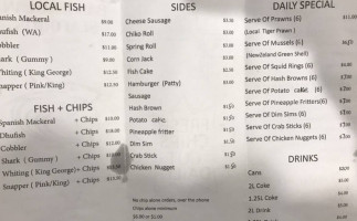 Bassendean Sea Foods menu