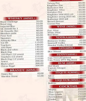 Xaviers Bar Restaurant menu