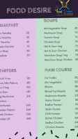 Food Desire Cafe And (cafe Managed By Hotelier Couple Pankaj Pratima) menu