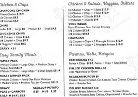 Casey Central Charcoal Chicken menu