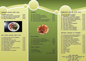 Thai Container menu