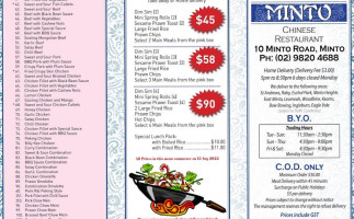 Minto Chinese menu