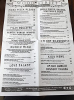 Wood St Pizzeria menu