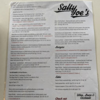 Salty Joes menu