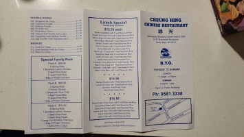 Cheung Hing Chinese menu