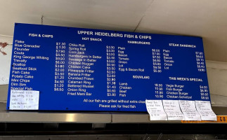 Heidelberg Fish Chip Shop menu