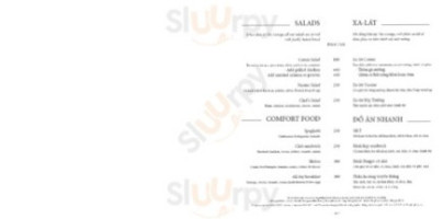 The Lounge menu