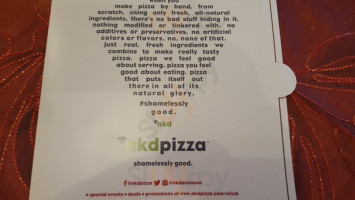 ‪nkd Pizza‬ menu
