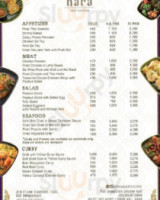 Nara Thai menu