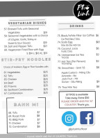 Pho Linh menu