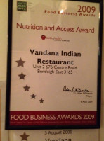 Vandana Indian Restaurant food