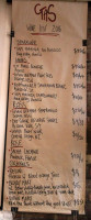 Gas Eatery and Supplies menu