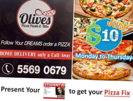 Olives Pizza Pasta Ribs food