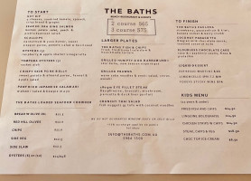 The Baths menu