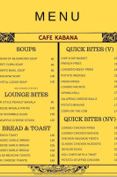 Cafe Kabana menu