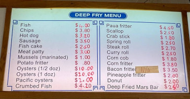 Stokes Valley Fish Supply menu