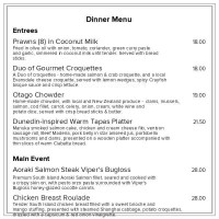 Princes On Dowling Street Restaurant And Bar menu