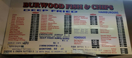 Burwood Fish Chips menu