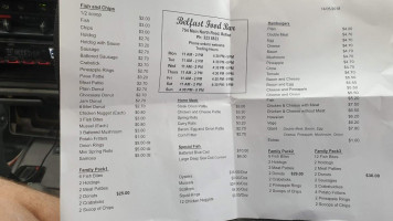 Belfast Food menu