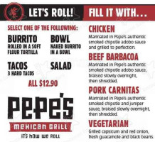 Pepe's Mexican Grill menu