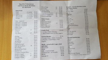 Big Eds Takeaways menu