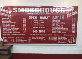 Smokehouse menu