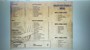 Solst1ce Hobby Bar And Restaurant menu