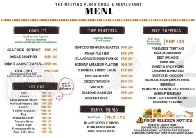 The Meeting Place Grill And menu