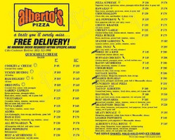 Alberto's Pizza menu