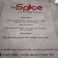 The Spice Lapu Lapu menu