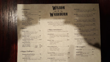 Wilson Washburn menu