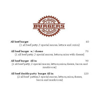 Ambin's All Beef Burger menu