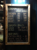 Cordon Blues menu