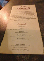 Amaretto Caffe Pizzeria Trattoria menu