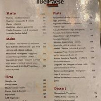 Il Bel Paese menu