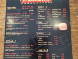 Burgers on Broadway menu