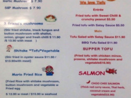 Pon Tohng Thai menu