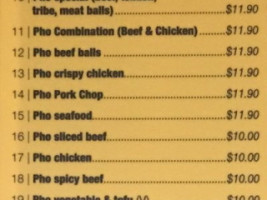 I Love Pho menu