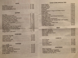 Hong Kong Restaurant menu