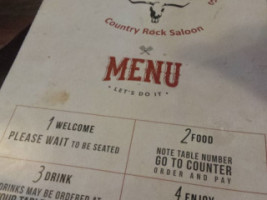 Johnny Ringo's menu