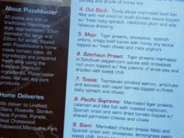 Pizzamaster menu